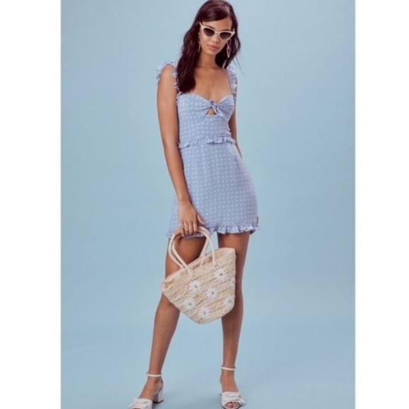 For Love & Lemons Sweetheart Mini Dress in Periwinkle with Underwire Size XS - Picture 2 of 10